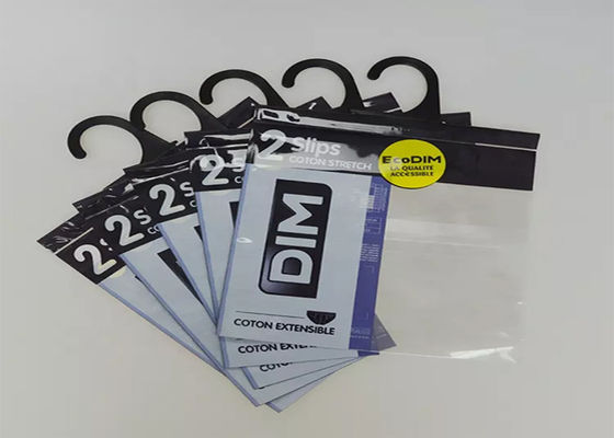 Aufbereitete Kleidungs-Plastikaufhänger-Taschen, OPP-PET Polytasche mit Haken