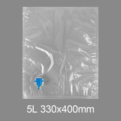 Custom Transparent BIB 3l 5l 10l 20l Plastik-Kran-Tasche Trinkwasser Wein-Saft-Tasche in Box Dispenser mit Schmetterlingsventil Vitop