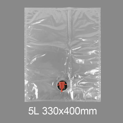 Custom Transparent BiB 5l Plastik-Tap-Tasche Trinkwasser Wein-Saft-Tasche in Box Dispenser mit Schmetterlingsventil Vitop