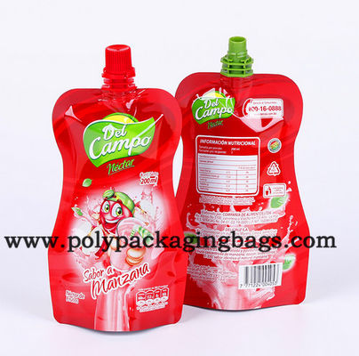 Stand-oben Tüllen-Beutel des Plastik100mic für flüssiges Verpackenjuice stand up pouch with-Ventil